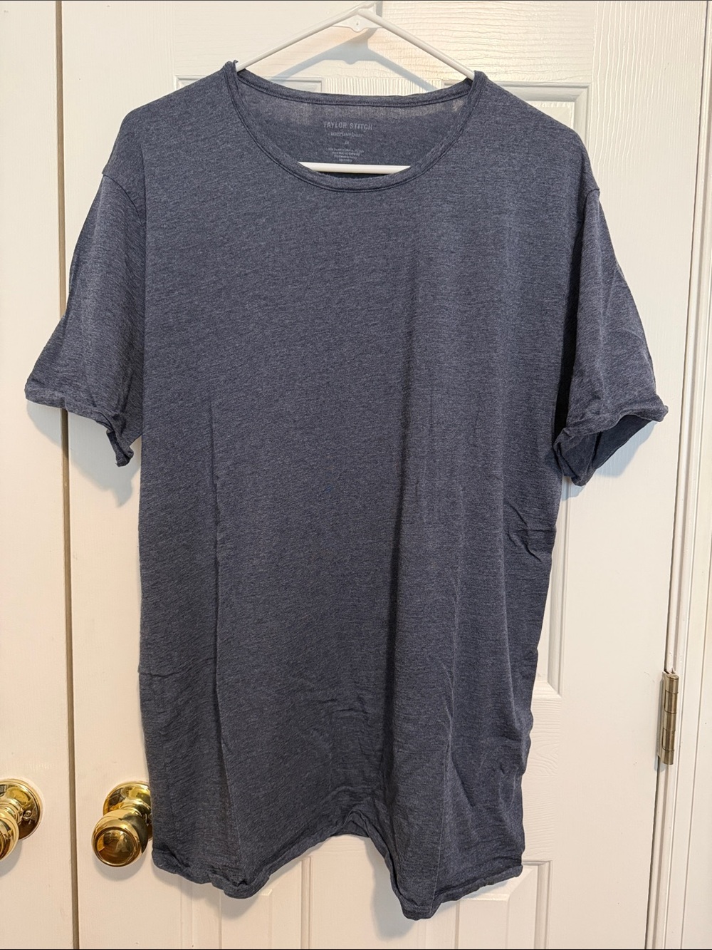 Taylor Stitch Heather Slate Blue Short Sleeve Crew Tee